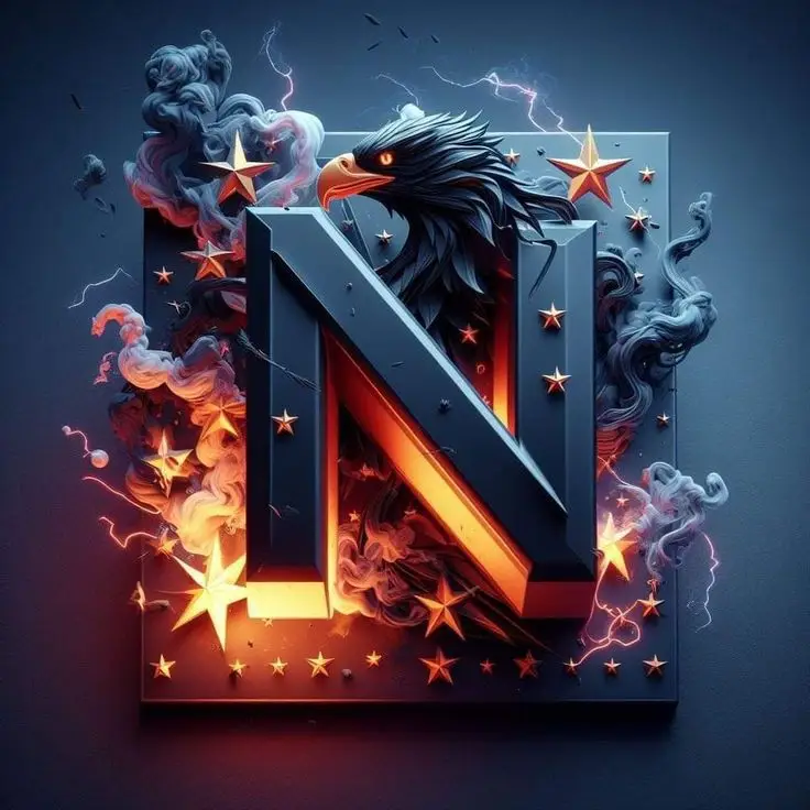 N-name-stylish-black-dp