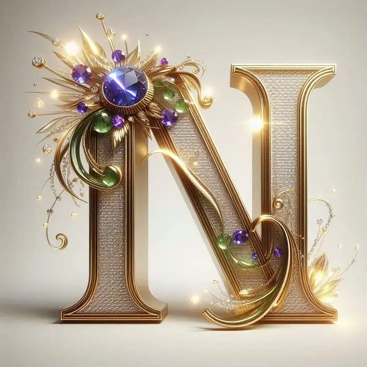 N-name-stylish-black-dp